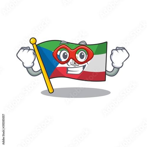 A picture of flag equatorial guinea Scroll dressed as a Super hero