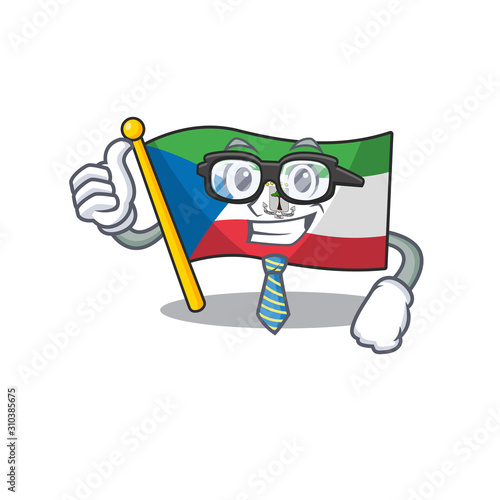happy flag equatorial guinea Scroll wearing a black Graduation hat