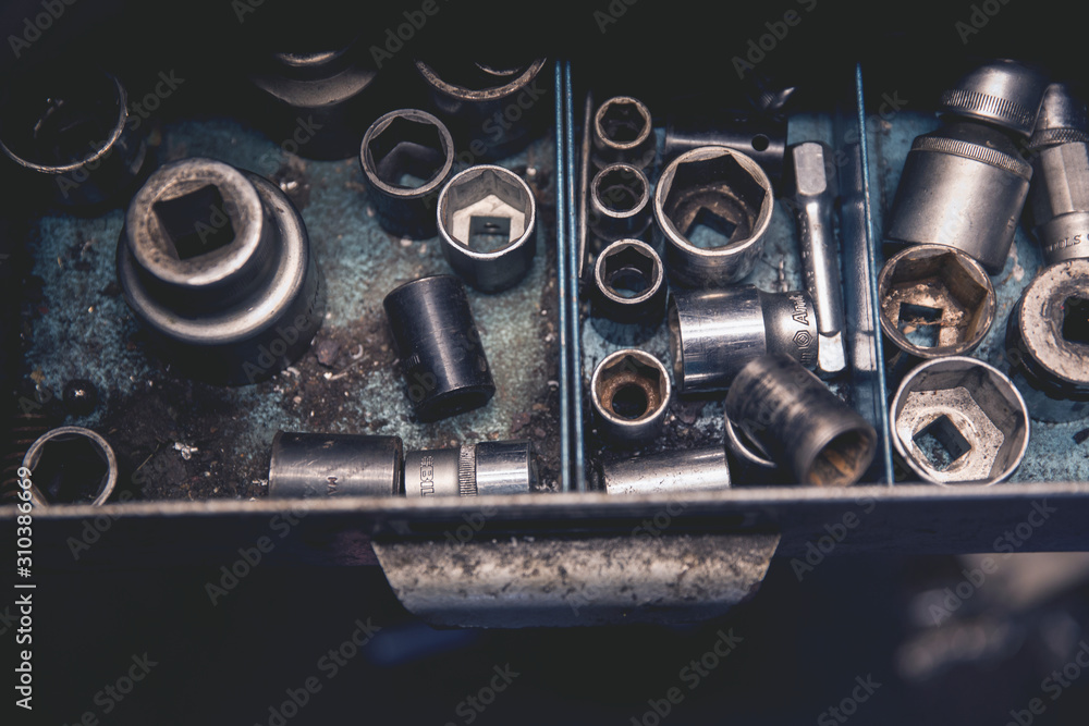 Car parts in drawer Car parts in drawer