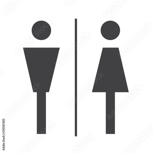 WC icon. Toilet sign for public navigation. International restroom symbol