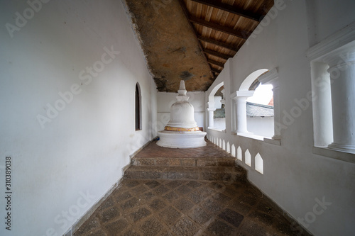 The Stupa inside the corridor passage of Dambulla Cave Temple in Sri Lanka