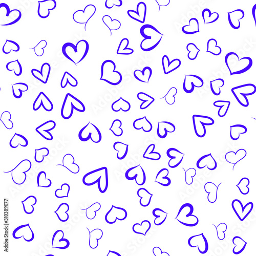 Hearts for Valentine's Day. Romantic feeling and love. Seamless vector EPS 10. Abstract geometric pattern. Multicolor Figures. Texture for print and Banner. Flat style