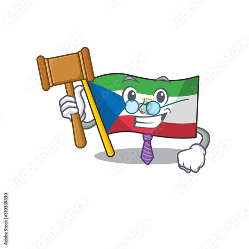 Professional Judge flag equatorial guinea Scroll presented in cartoon character design