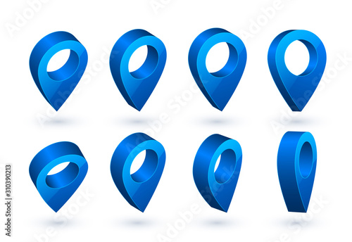 Free Download 3d map pointer. Blue navigator symbol isolated on white background. Vector illustration - GFXLoad