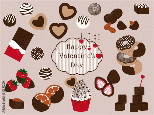 バレンタインイラストセット