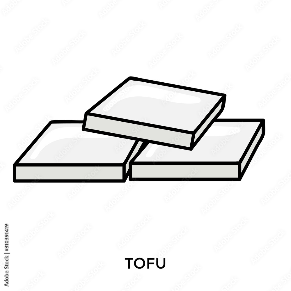 Tofu vector illustration isolated on white background Tofu vector illustration isolated on white background