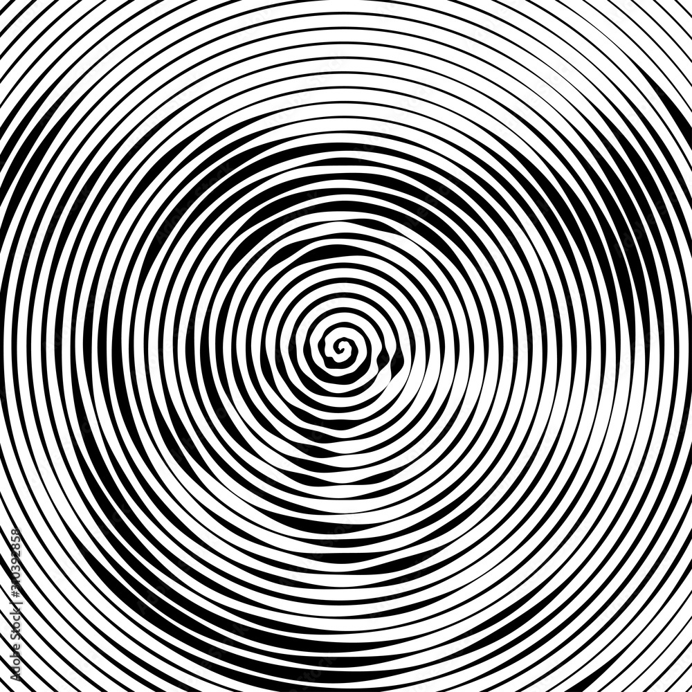 Abstract background. Vector illustration of psychedelic spiral with radial rays. Twisted comic effect. Vortex backgrounds. Hypnotic spiral