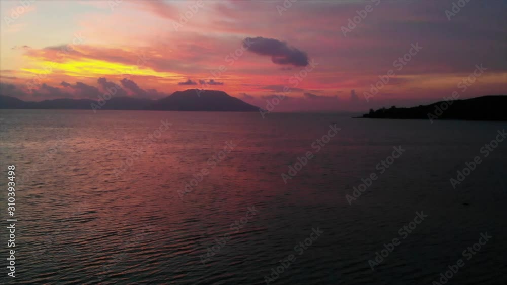 Beautiful beach sunset with wonderful reddish skies Beautiful beach sunset with wonderful reddish skies