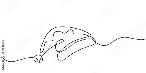 One line drawing santa hat vector minimalism.