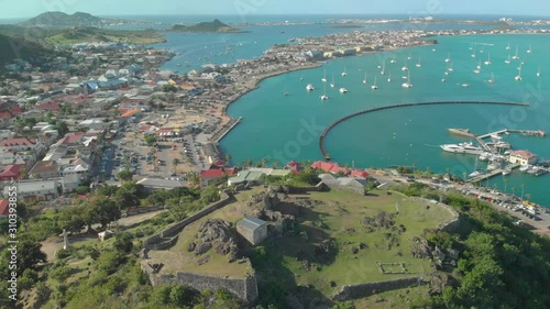 Marigot the French capital of Saint Martin is home to an ancient eighteenth century Fort St Louis perched on top of a hill photo