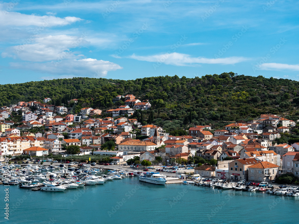 View across Trogir Old Town on the Adriatic Coast, Croatia