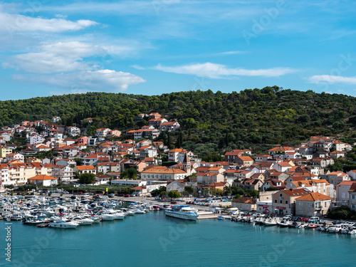Fototapeta Naklejka Na Ścianę i Meble -  View across Trogir Old Town on the Adriatic Coast, Croatia