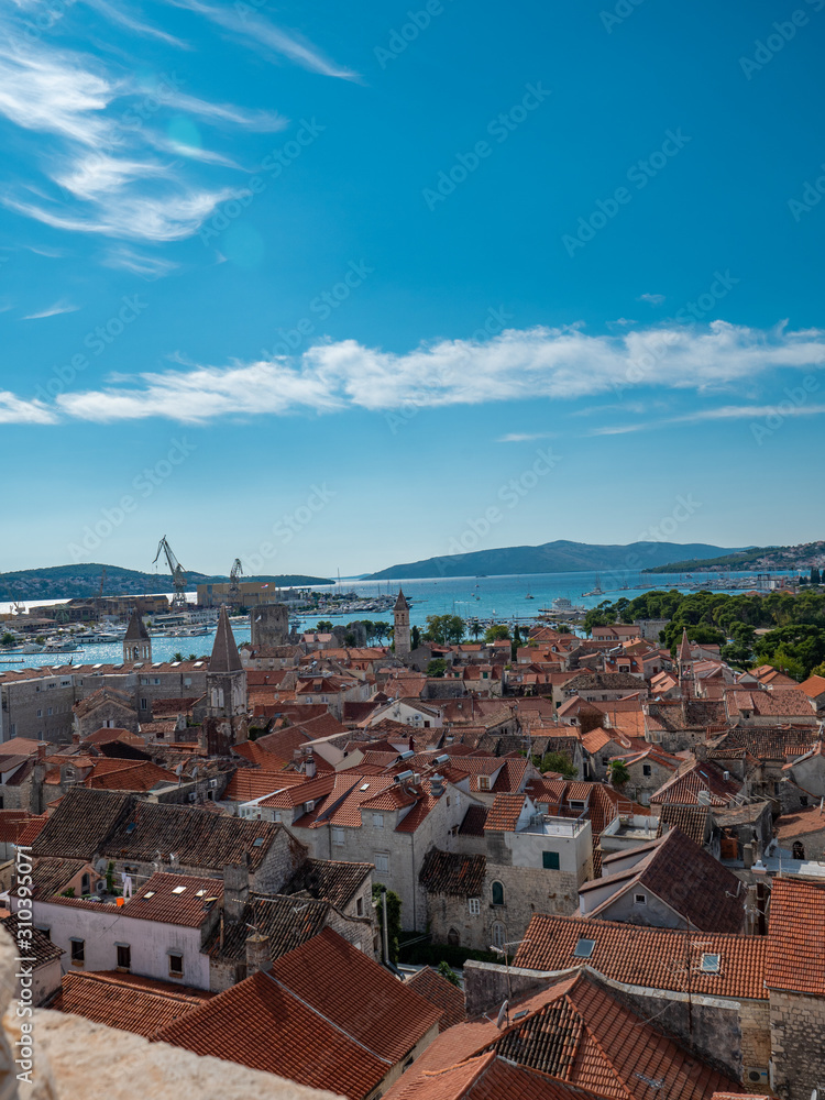 View across Trogir Old Town on the Adriatic Coast, Croatia