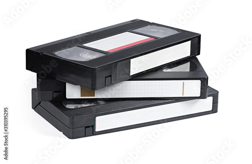 Bild auf Leinwand Old VHS Video Cassettes isolated