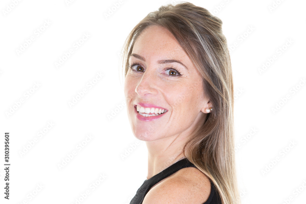 Beautiful blonde smiling girl portrait happy beauty woman Beautiful blonde smiling girl portrait happy beauty woman