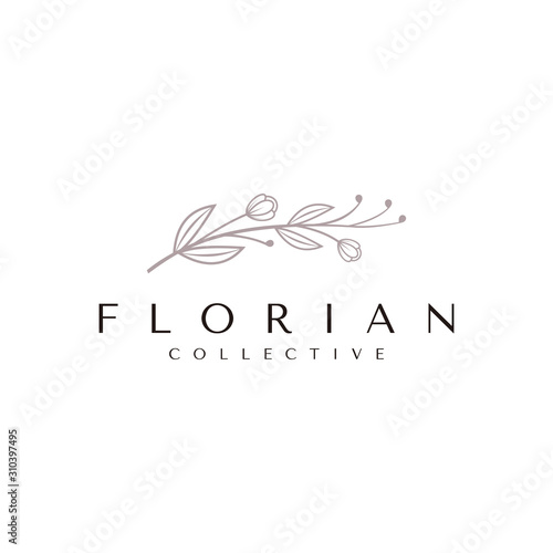botanical logo design inspiration, vector eps 10