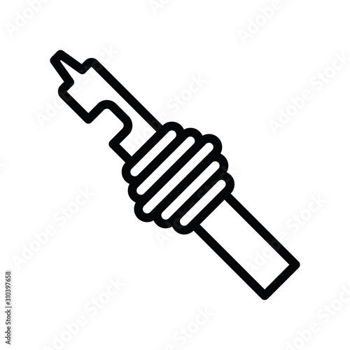 art and craft related needle and thread vector with lineal style