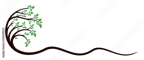 A symbol of a young tree with leaves.