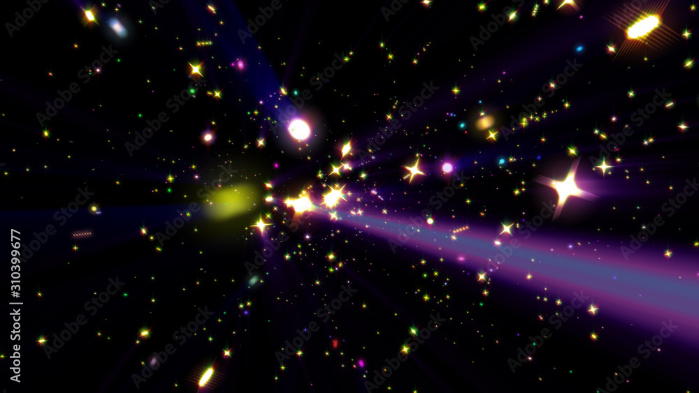 Fototapeta premium color stars explosion in space