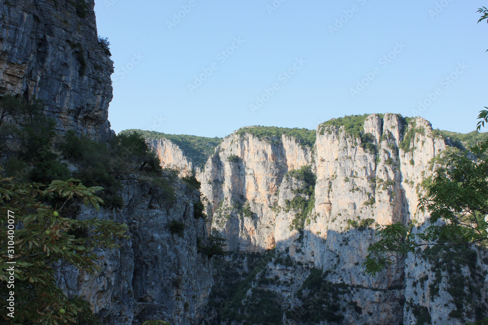 View of Vikos Gorge from Monastery of Agia Paraskevi Monodendri Greece