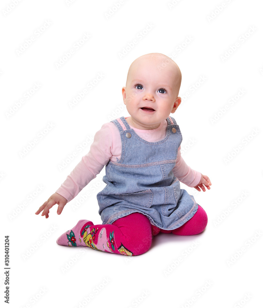 Portrait of a little smiling girl isolated on white background Portrait of a little smiling girl isolated on white background