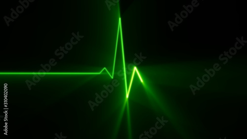 Heartbeat green line EKG monitor
