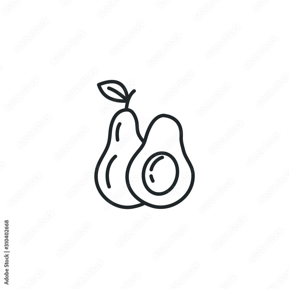 Avocado fruit icon template color editable. Avocado symbol vector sign isolated on white background illustration for graphic and web design. Avocado fruit icon template color editable. Avocado symbol vector sign isolated on white background illustration for graphic and web design.