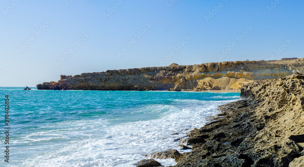 rocky beach in gheshm island