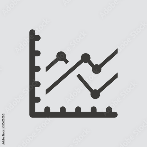 statistics icon isolated of flat style. Vector illustration.