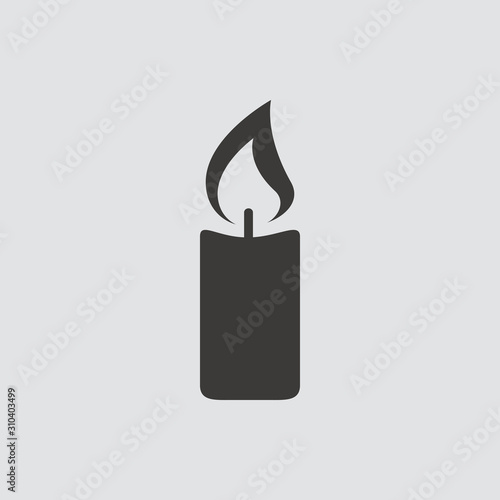 Candle icon isolated of flat style. Vector illustration.