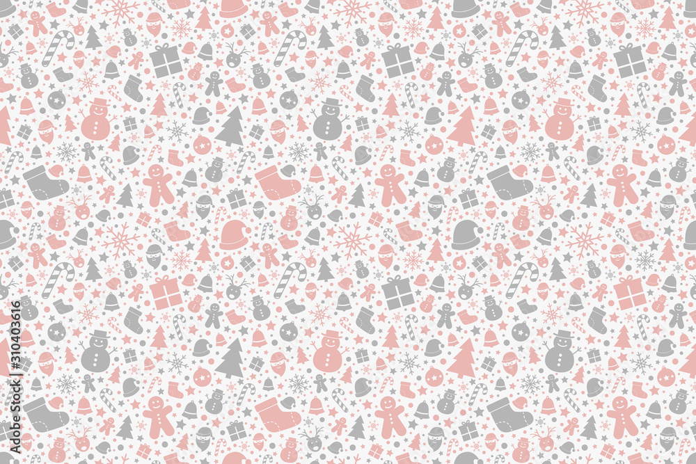 Beautiful Christmas texture with ornaments. Xmas seamless pattern. Vector Beautiful Christmas texture with ornaments. Xmas seamless pattern. Vector