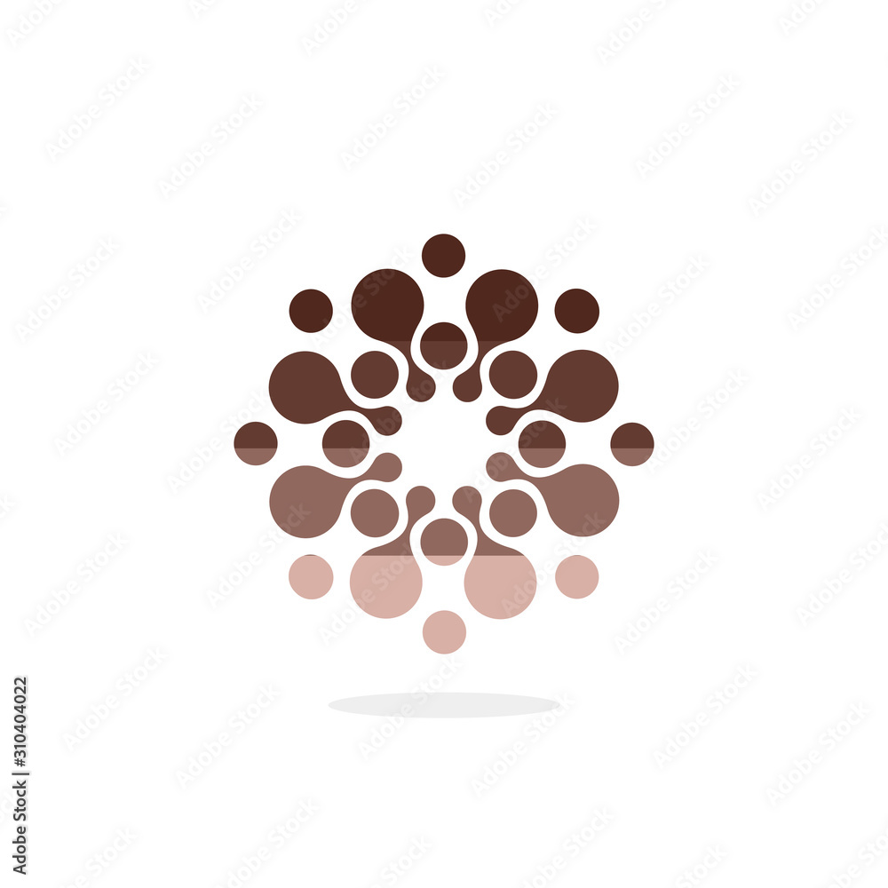 Obraz premium Modern vector logo of the circles. Round logo. Isolated minimalistic sign related to chemistry, physics, biology, medicine, pharmacology, tourism, leisure, sports, relaxation and more. Abstract symbol