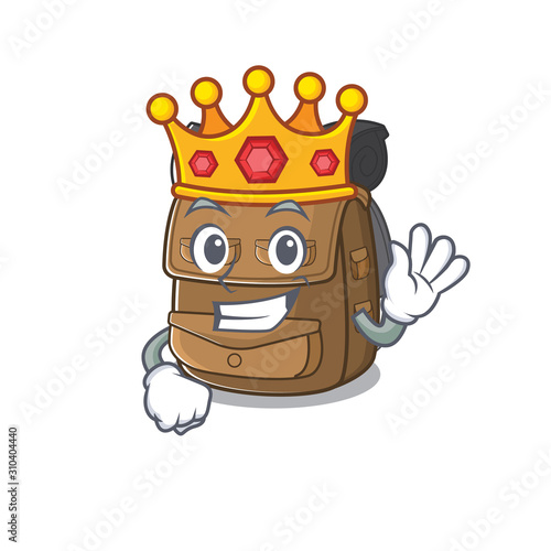 Hiking backpack Scroll A stylized of King on cartoon character design