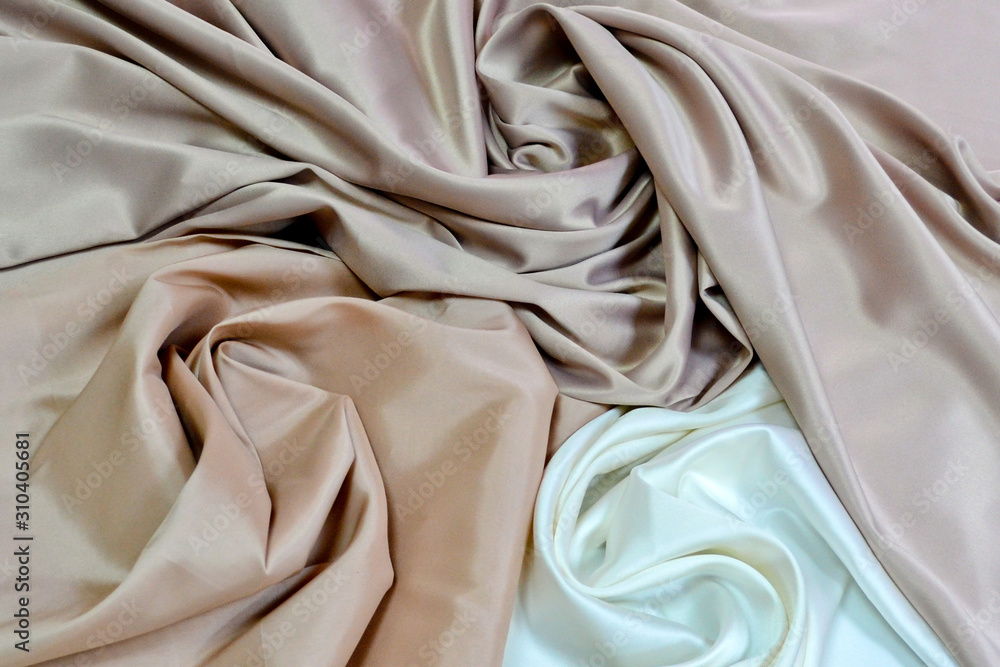 Beige Silk Background Stock Photo - Download Image Now - Textile