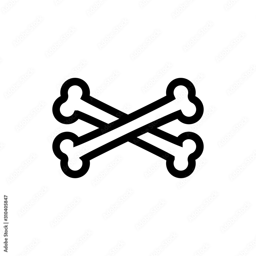 bone icon vector. A thin line sign. Isolated contour symbol illustration bone icon vector. A thin line sign. Isolated contour symbol illustration