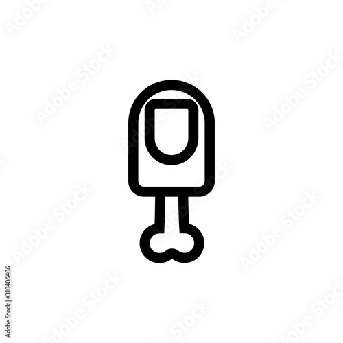 The severed finger icon is a vector. A thin line sign. Isolated contour symbol illustration