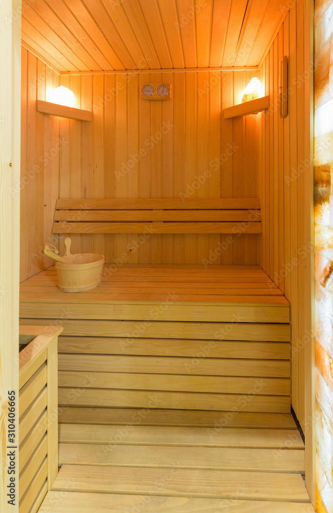 Swedish sauna interior in hotel wellness center Stock Photo Adobe Stock