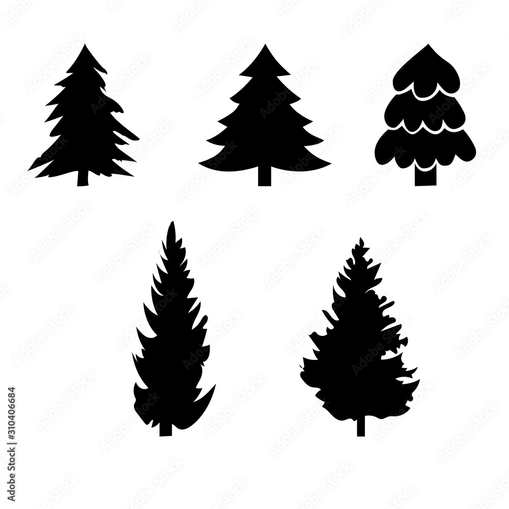 Obraz premium set of Christmas tree icons