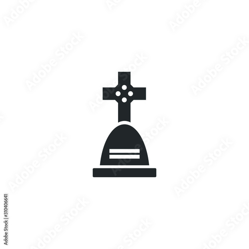 gravestone icon template color editable. tombstone symbol vector sign isolated on white background illustration for graphic and web design.