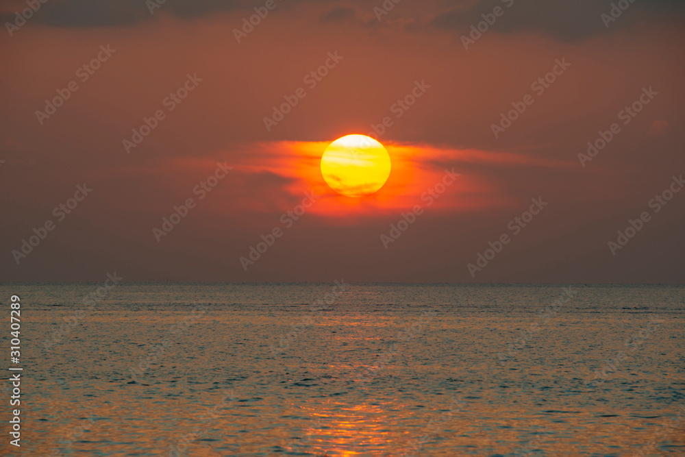 The sun sets on beautiful beach in Thailand, Phuket. The sun sets on beautiful beach in Thailand, Phuket.