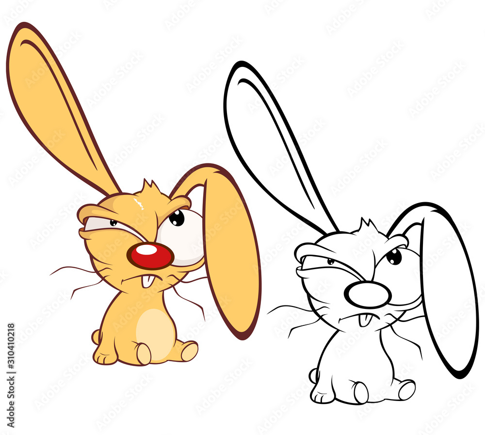 Vector Illustration of a Cute Cartoon Character Rabbit for you Design ...