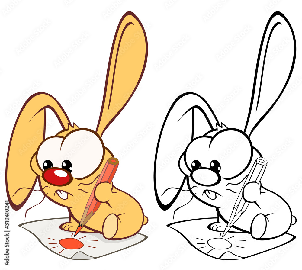 Vector Illustration of a Cute Cartoon Character Rabbit for you Design ...