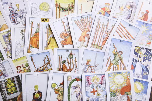 Background from fortune-telling tarot cards