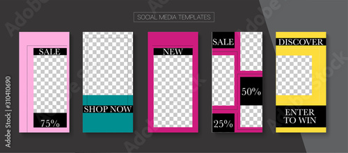 Social Stories Cool Vector Layout.