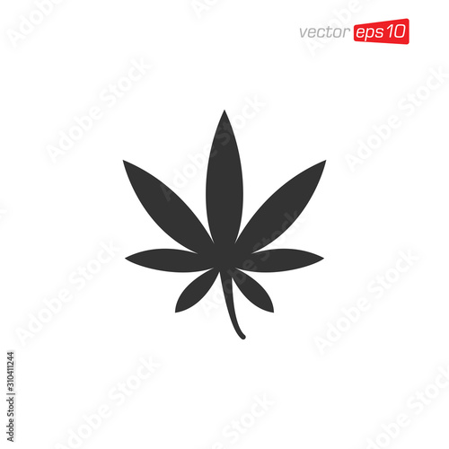 Cannabis Leaf Icon Design Vector © Mussyayin