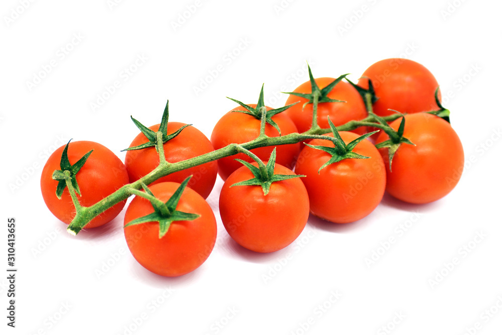 Cherry tomato on white background. 