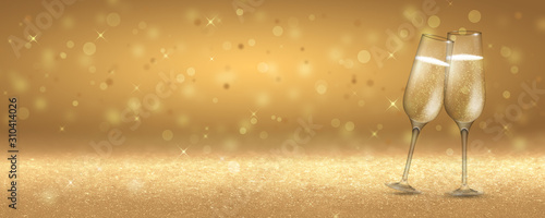 New year background 2020 - champagne toast
