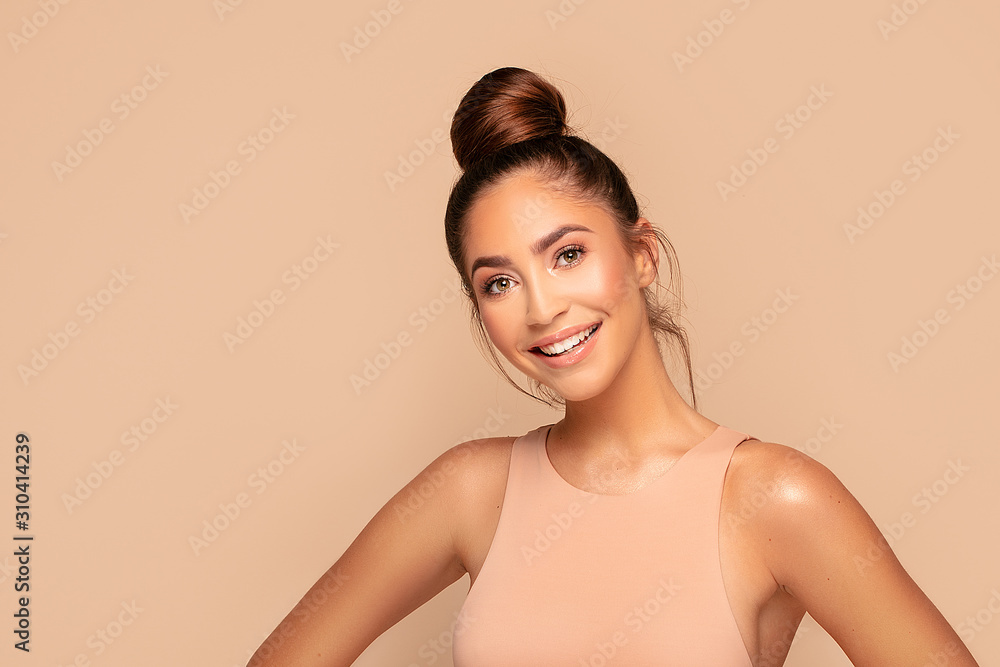 Smiling beautiful woman, closeup face portrait. Smiling beautiful woman, closeup face portrait.