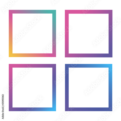 set of colorful frames