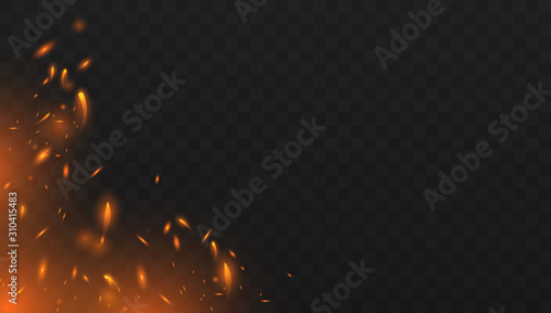 Red Fire sparks vector